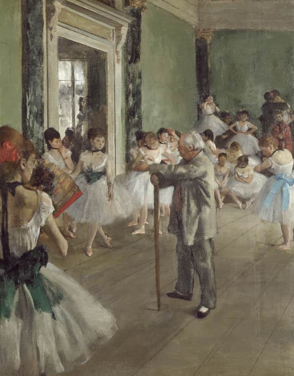 Kunstdruck des Gemäldes „La classe de danse“ von Edgar Degas, detailgetreu als Kunstdruck umgesetzt und in Deutschland von Hand gefertigt.