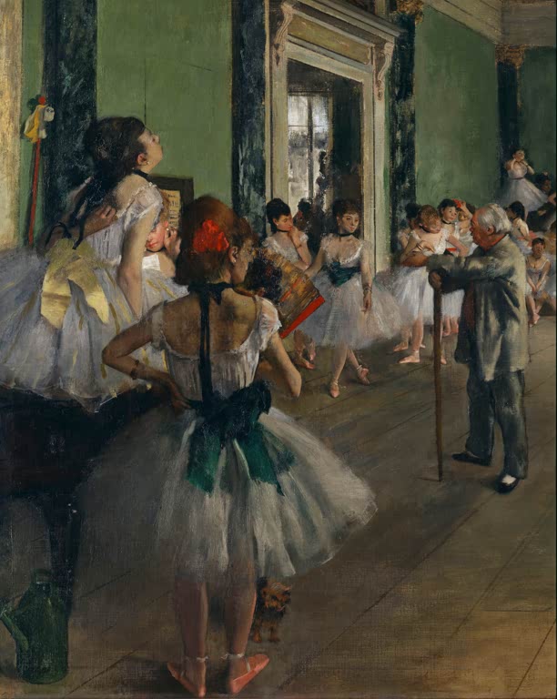 Kunstdruck des Gemäldes „La classe de danse“ von Edgar Degas, detailgetreu als Kunstdruck umgesetzt und in Deutschland von Hand gefertigt.