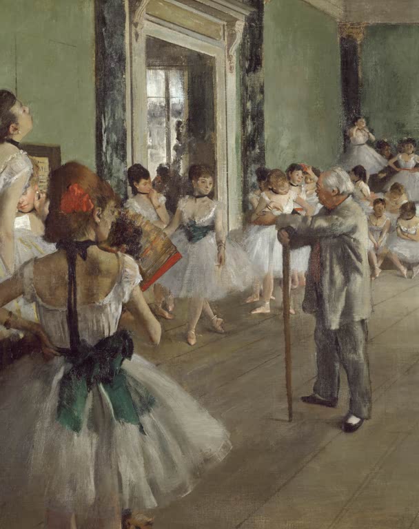Kunstdruck des Gemäldes „La classe de danse“ von Edgar Degas, detailgetreu als Kunstdruck umgesetzt und in Deutschland von Hand gefertigt.