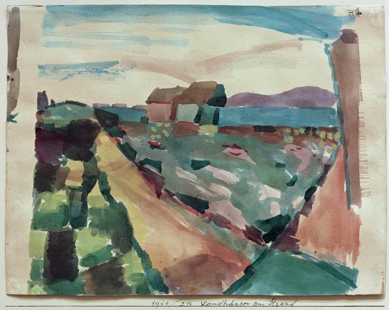 Kunstdruck „Landhäuser am Strand – Tunis“ von Paul Klee