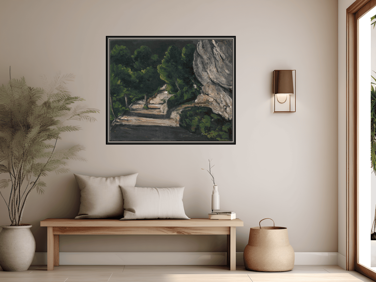 Landschaft. Straße mit Bäumen im Felsgebirge | Paul Cézanne