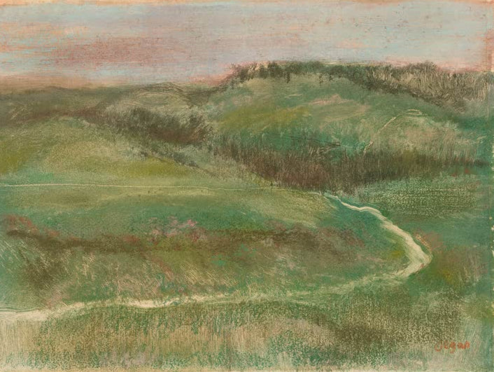 Kunstdruck des Gemäldes „Landschaft“ von Edgar Degas, detailgetreu umgesetzt und hochwertig in Deutschland produziert.