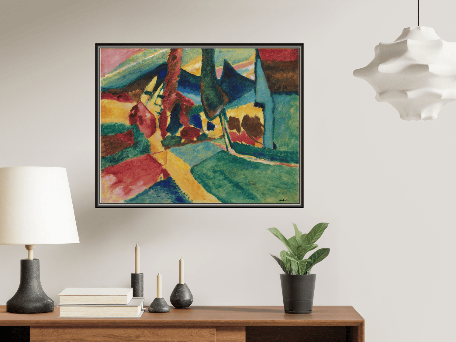 Landschaft mit zwei Pappeln | Wassily Kandinsky