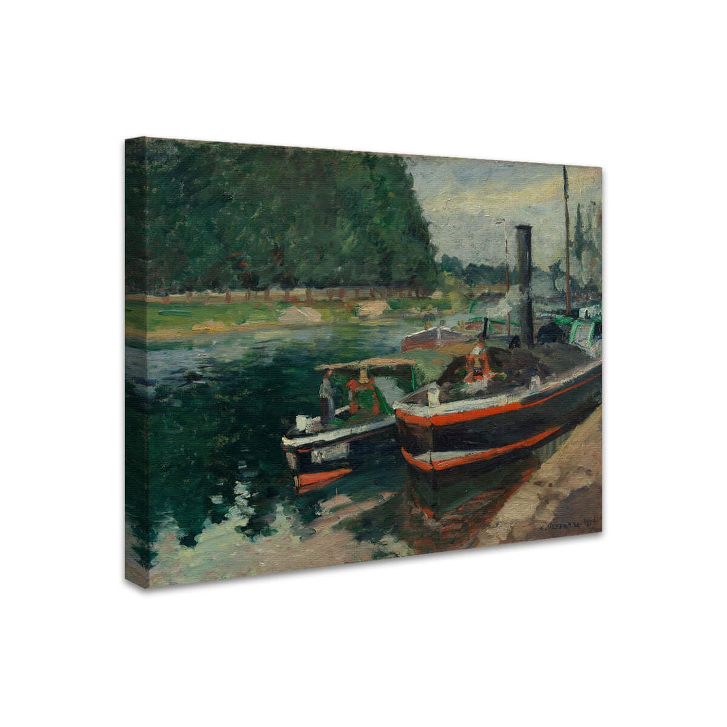 Lastschiffe im Hafen von Pontoise | Camille Pissarro