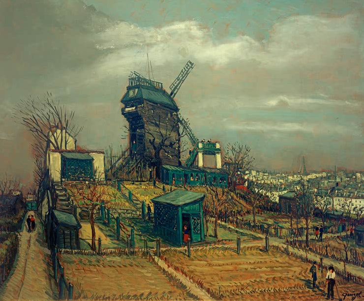 Kunstdruck „Le Maquis, Montmartre“ von Alphonse Quizet mit Pariser Stadtlandschaft