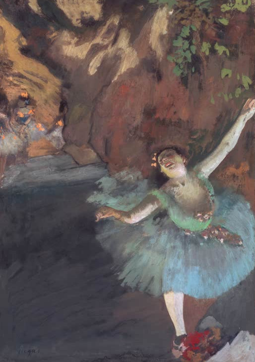 Hochwertiger Kunstdruck des berühmten Ballet-Gemäldes Le salut de la danseuse étoile von Edgar Degas.