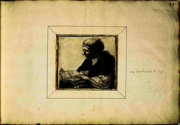 Kunstdruck „Lesende Frau“ von Rembrandt van Rijn