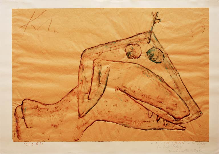 Kunstdruck des Gemäldes Leviathan von Paul Klee, handgefertigt in Deutschland als hochwertiger Kunstdruck.