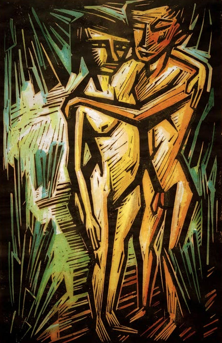 Kunstdruck „Liebespaar“ von Emil Maetzel mit ausdrucksstarker Darstellung eines Paares