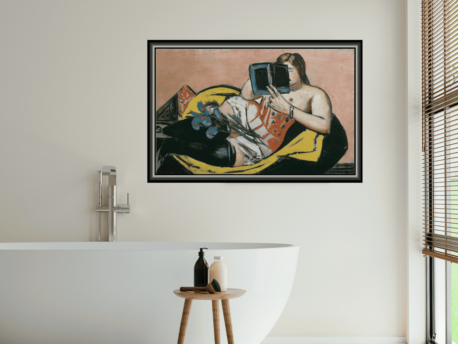 Liegende Frau mit Buch und Schwertlilien | Max Beckmann