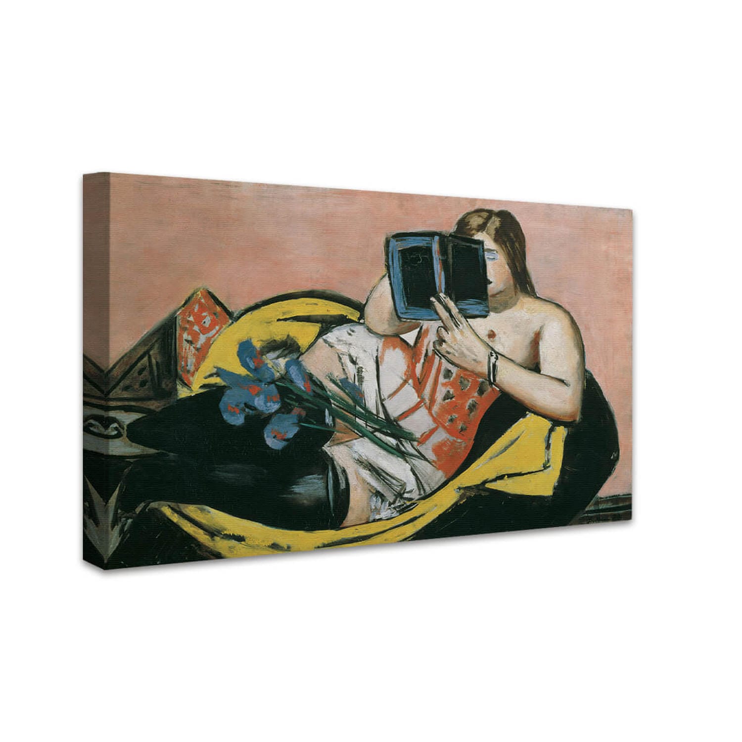 Liegende Frau mit Buch und Schwertlilien | Max Beckmann