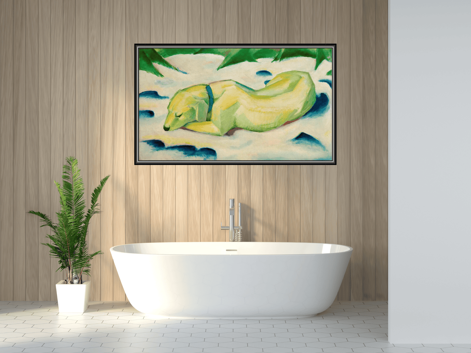 Liegender Hund im Schnee | Franz Marc