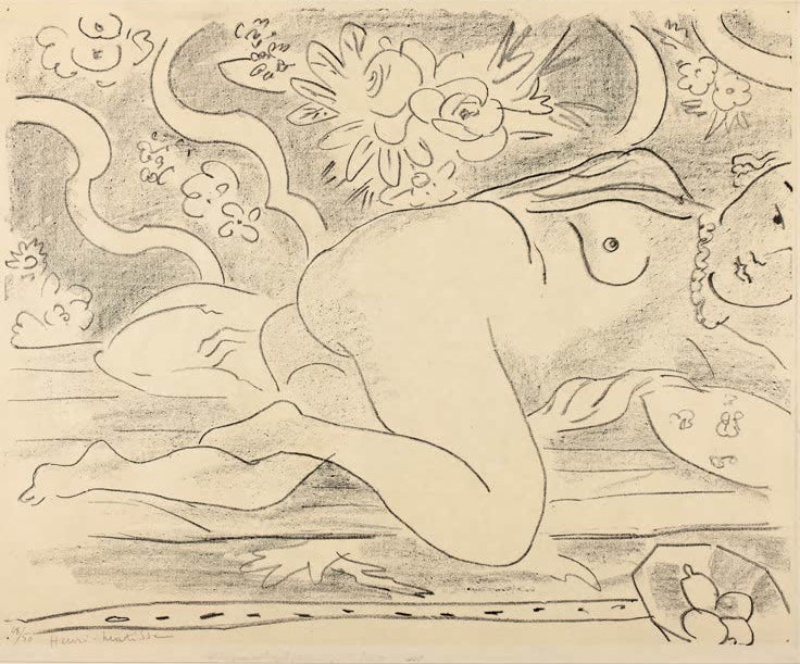 Kunstdruck „Liegender Akt mit Früchteschale“ von Henri Matisse, handgefertigt in Deutschland