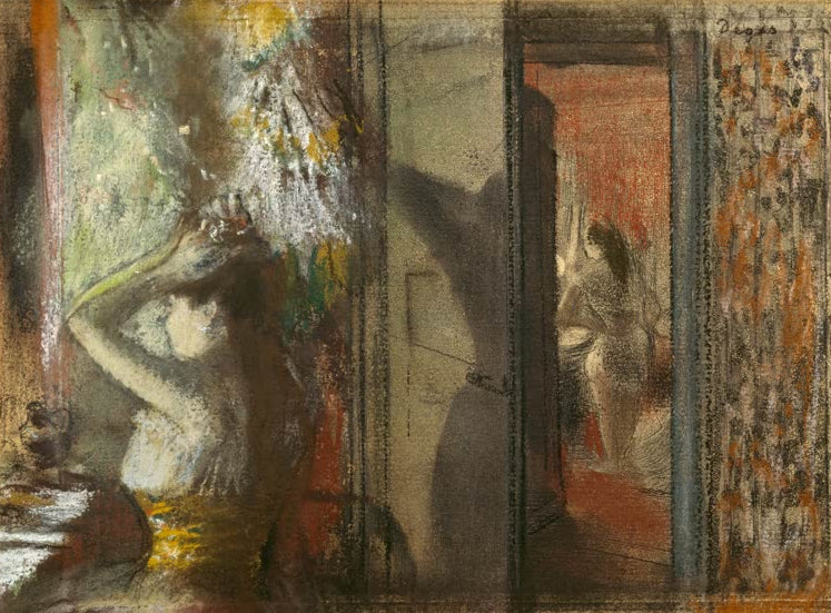 Kunstdruck des Gemäldes „Loges d'actrices“ von Edgar Degas, detailgetreu reproduziert und in Deutschland von Hand gefertigt.