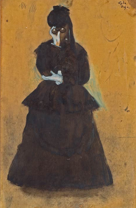 Kunstdruck des Gemäldes „Lyda (Femme à la lorgnette)“ von Edgar Degas, detailgetreu reproduziert und in Deutschland von Hand gefertigt.