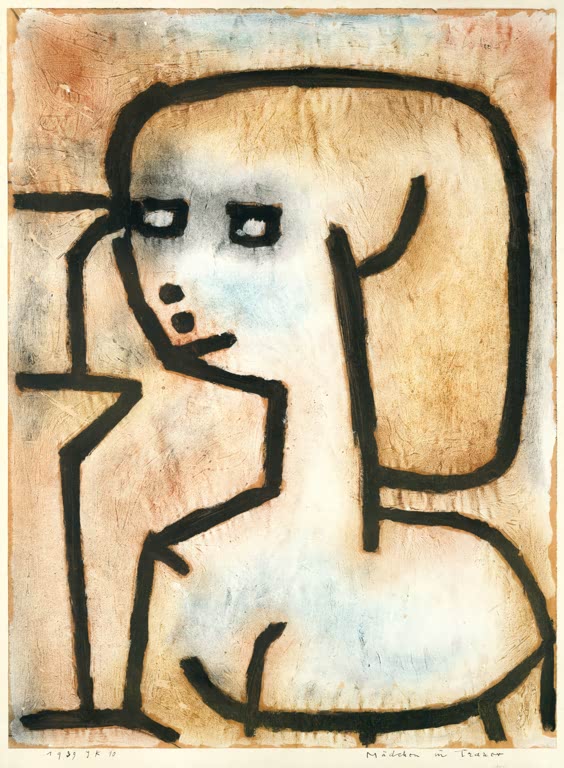Kunstdruck „Mädchen in Trauer“ von Paul Klee
