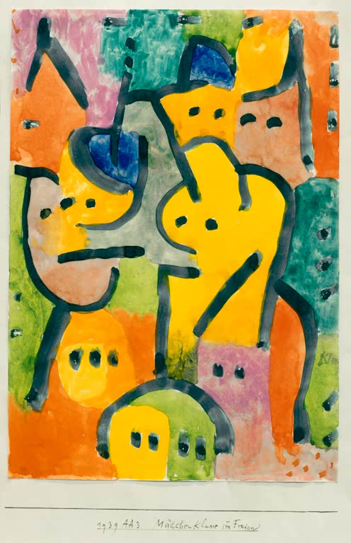 Kunstdruck „Mädchenklasse im Freien“ von Paul Klee, handgefertigt in Deutschland