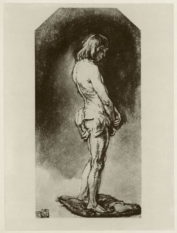 Kunstdruck Männlicher Akt von Rembrandt van Rijn