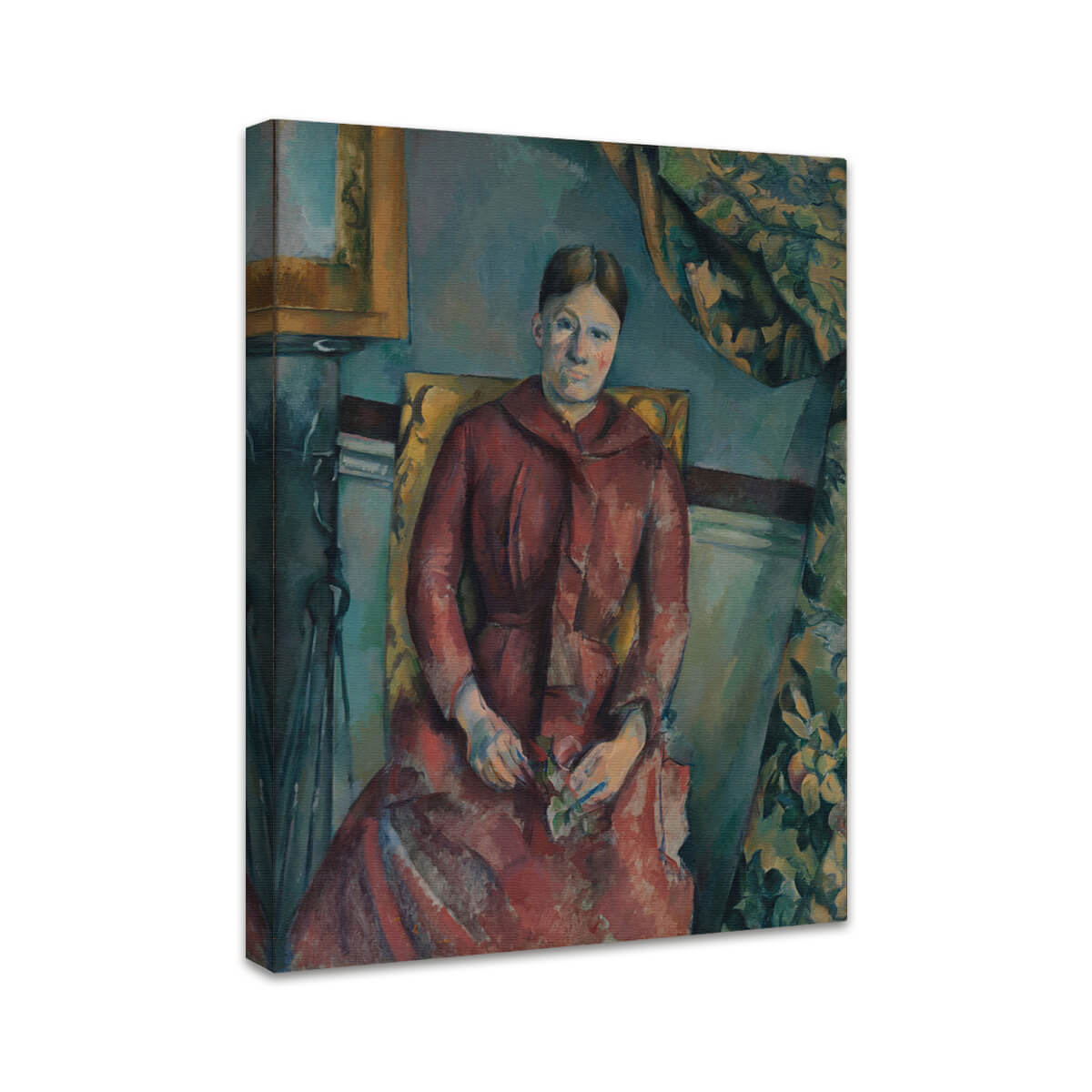 Madame Cézanne Hortense Fiquet, 1850-1922 in einem roten Kleid | Paul Cézanne