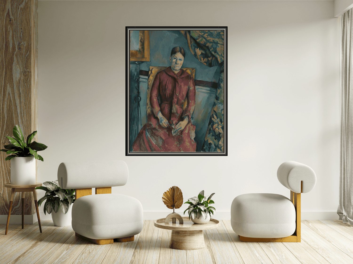 Madame Cézanne Hortense Fiquet, 1850-1922 in einem roten Kleid | Paul Cézanne