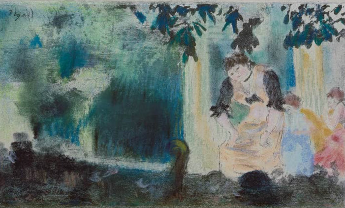 Kunstdruck des Gemäldes Madame Bécat auf der Bühne des Café-Concert des Ambassadeur von Edgar Degas, handgefertigt in Deutschland