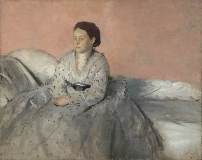 Kunstdruck des Gemäldes „Madame René de Gas“ von Edgar Degas, detailgetreu umgesetzt und hochwertig in Deutschland produziert.