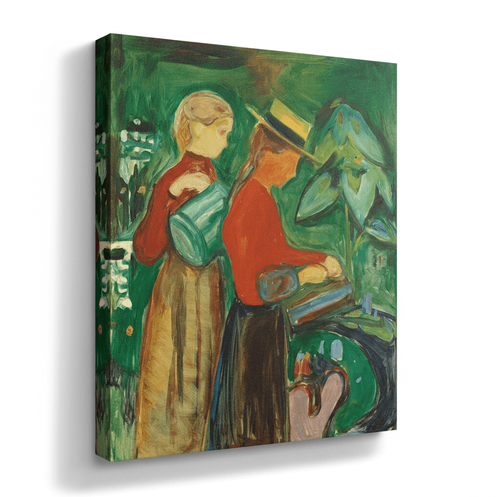 Mädchen beim Blumengießen | Edvard Munch