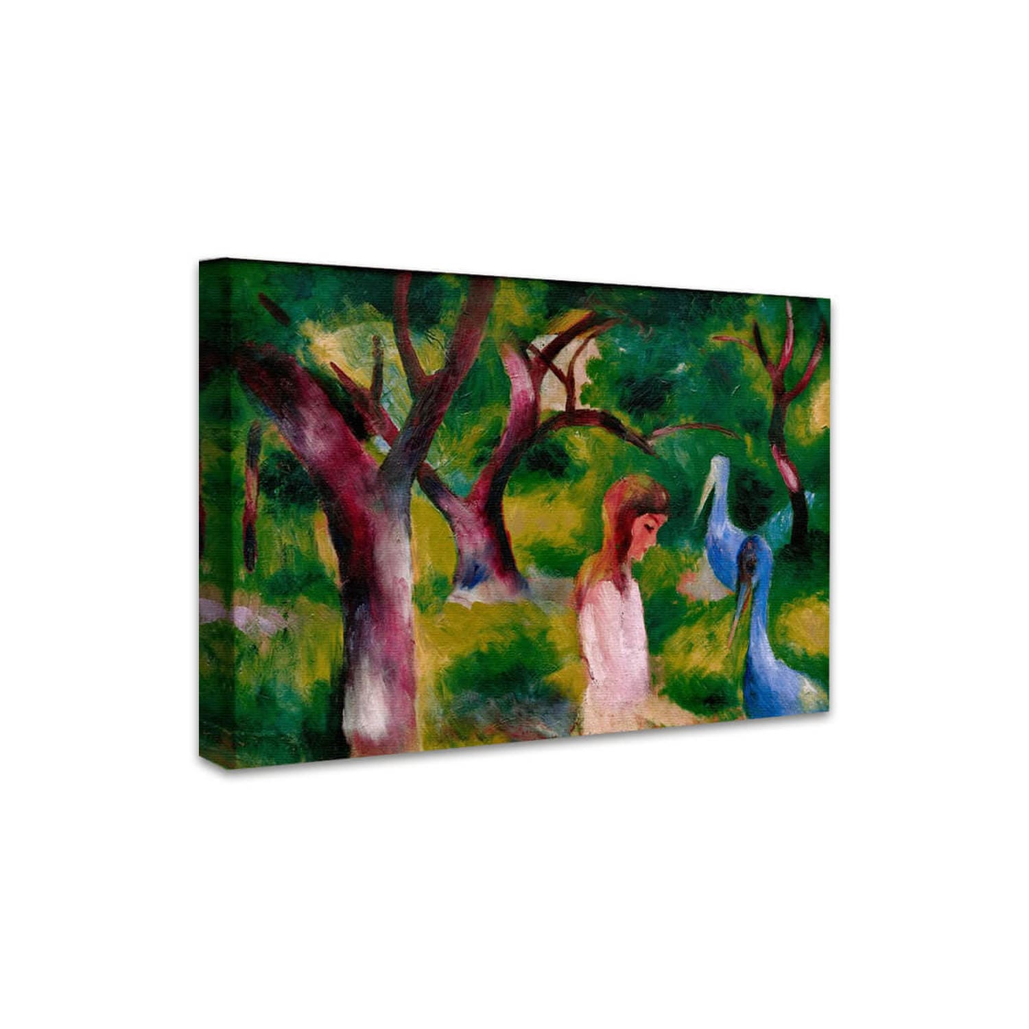 Mädchen mit blauen Vögeln | August Macke