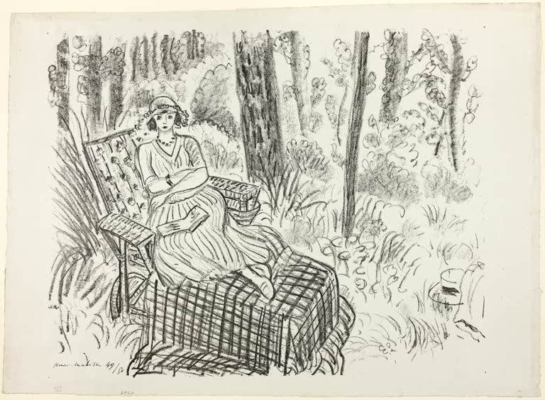 Kunstdruck „Mädchen auf einem Stuhl“ von Henri Matisse, handgefertigt in Deutschland