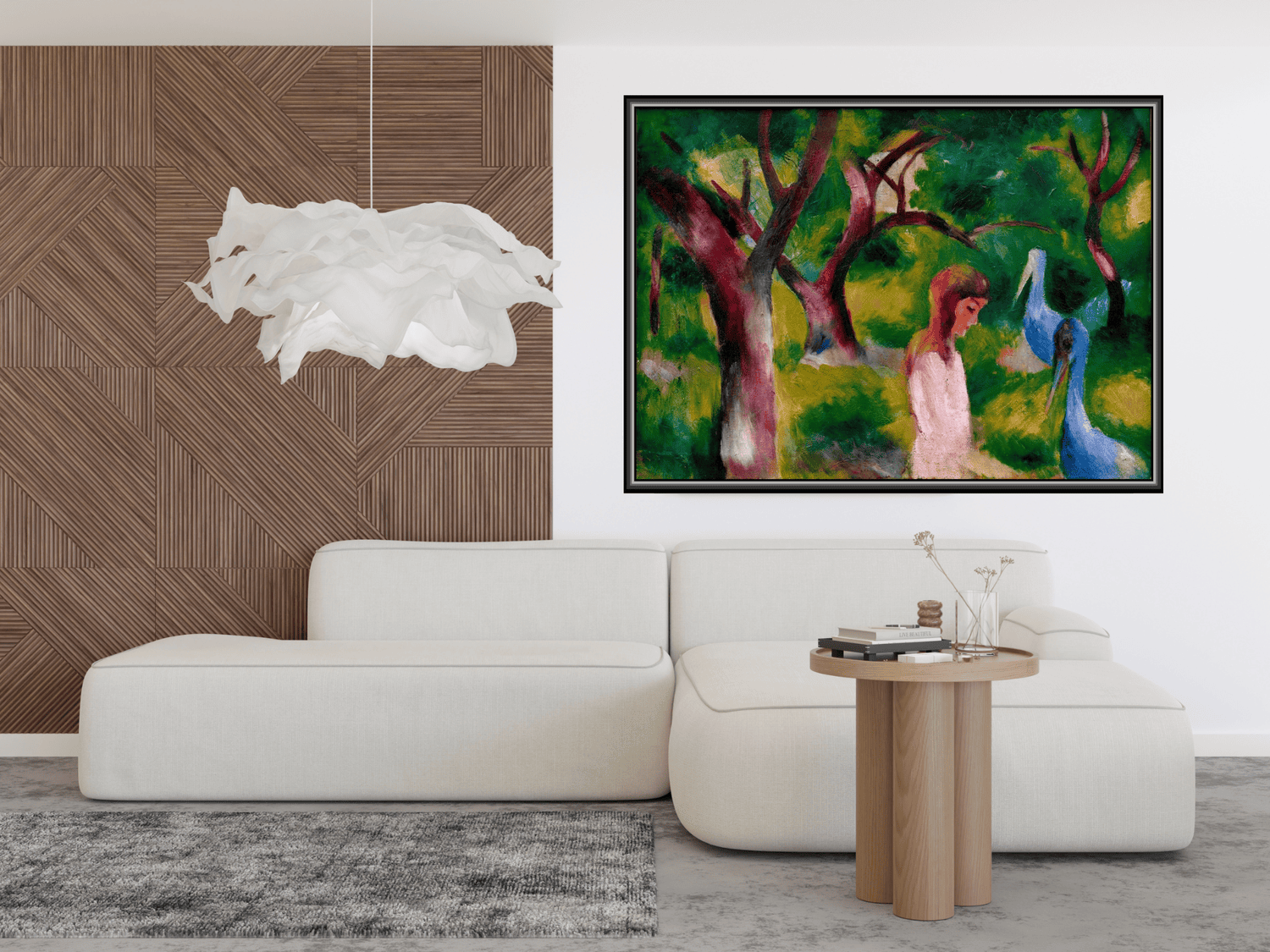 Mädchen mit blauen Vögeln | August Macke