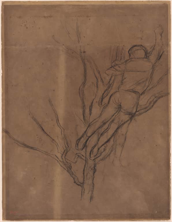 Kunstdruck des Gemäldes „Mann, der einen Baum beschneidet“ von Edgar Degas, detailgetreu als Kunstdruck umgesetzt und in Deutschland von Hand gefertigt.