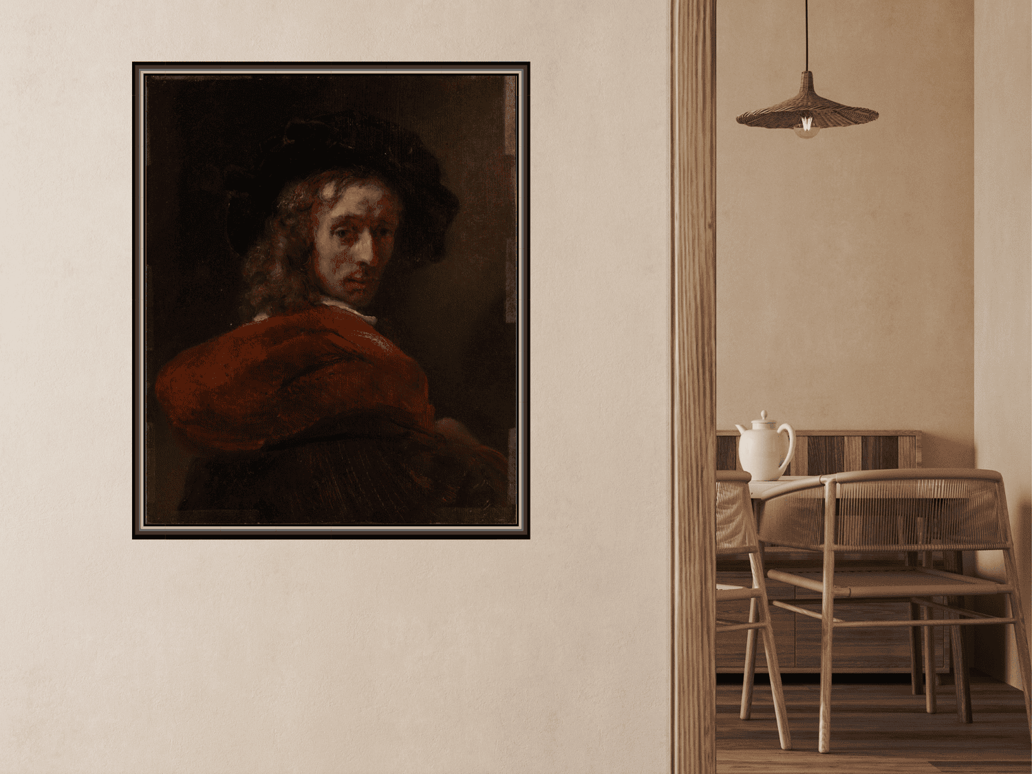 Mann in rotem Umhang | Rembrandt van Rijn