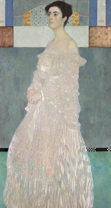 Kunstdruck des Gemäldes „Margarethe Stonborough-Wittgenstein“ von Gustav Klimt – hochwertige Reproduktion eines eleganten Jugendstil-Porträts.