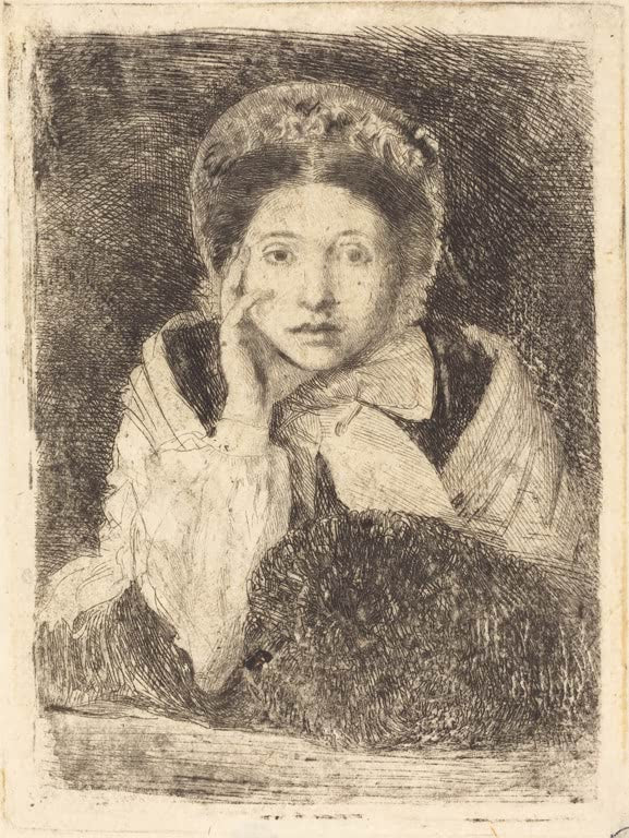 Kunstdruck des Gemäldes „Marguerite De Gas, die Schwester des Künstlers“ von Edgar Degas, detailgetreu als Kunstdruck umgesetzt und in Deutschland von Hand gefertigt.