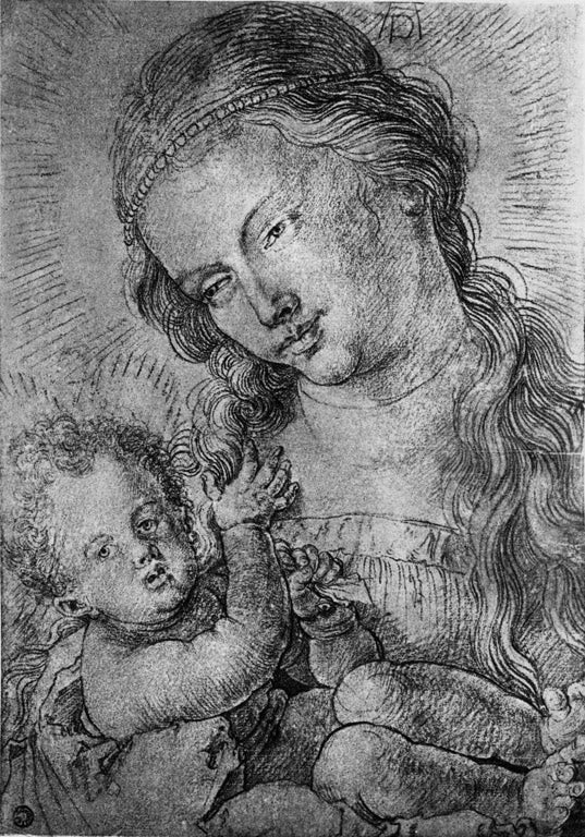 Kunstdruck „Maria mit dem Kind in Halbfigur“ von Albrecht Dürer