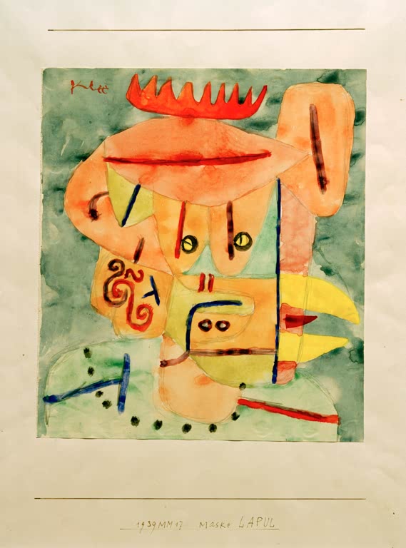 Kunstdruck des Gemäldes Maske LAPUL von Paul Klee, handgefertigt in Deutschland als hochwertiger Kunstdruck.