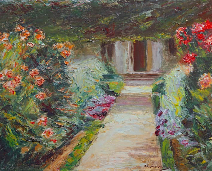 Kunstdruck von Nutzgarten nach Nordosten von Max Liebermann, impressionistischer Garten in Wannsee als hochwertiger Kunstdruck