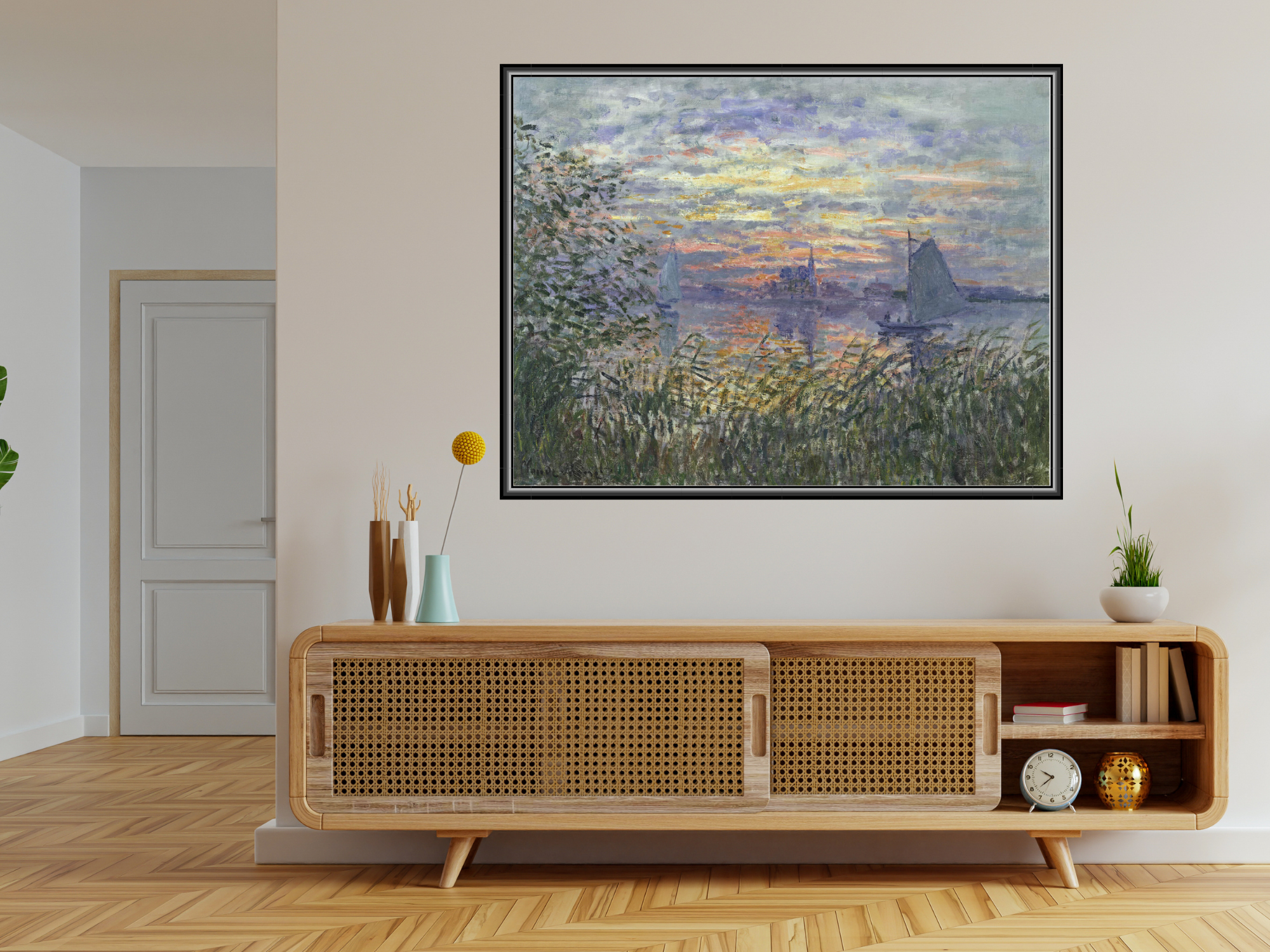 Meer, Aussicht mit einem Sonnenuntergang | Claude Monet