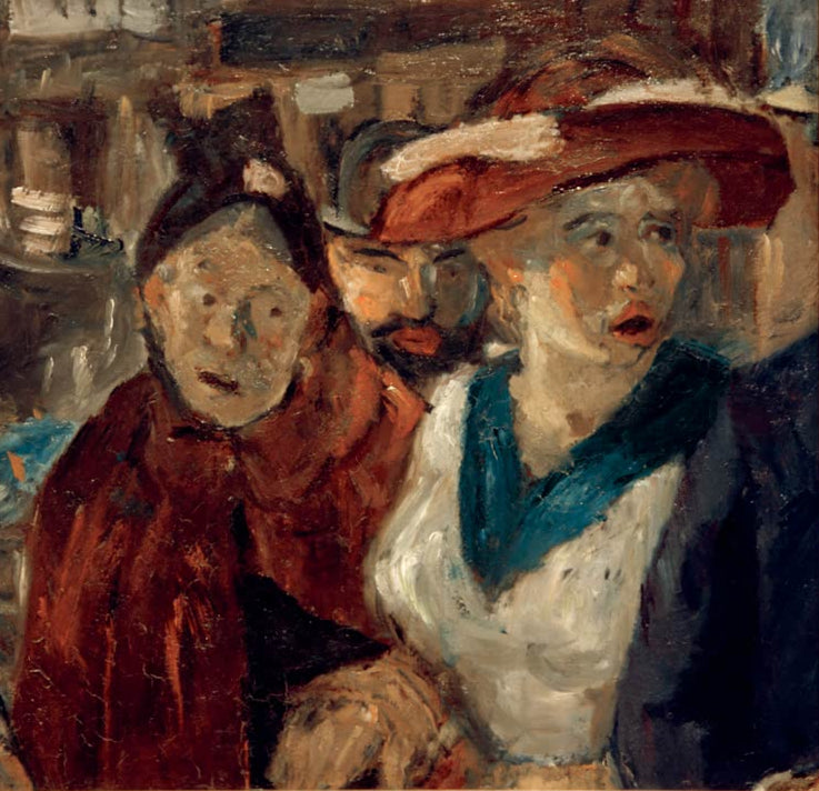 Kunstdruck „Menschen auf der Straße (Ausschnitt)“ von Max Beckmann mit expressiver Darstellung von Menschen im städtischen Raum

