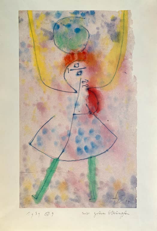 Kunstdruck „Mit grünen Strümpfen“ von Paul Klee, handgefertigt in Deutschland
