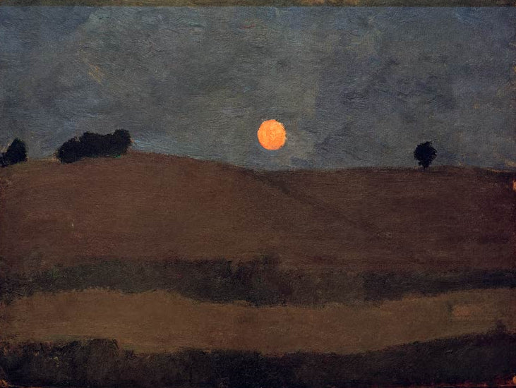 Kunstdruck von „Mond über Landschaft“ von Paula Modersohn-Becker mit nächtlicher Landschaft, Mondlicht und ruhiger, expressiver Stimmung