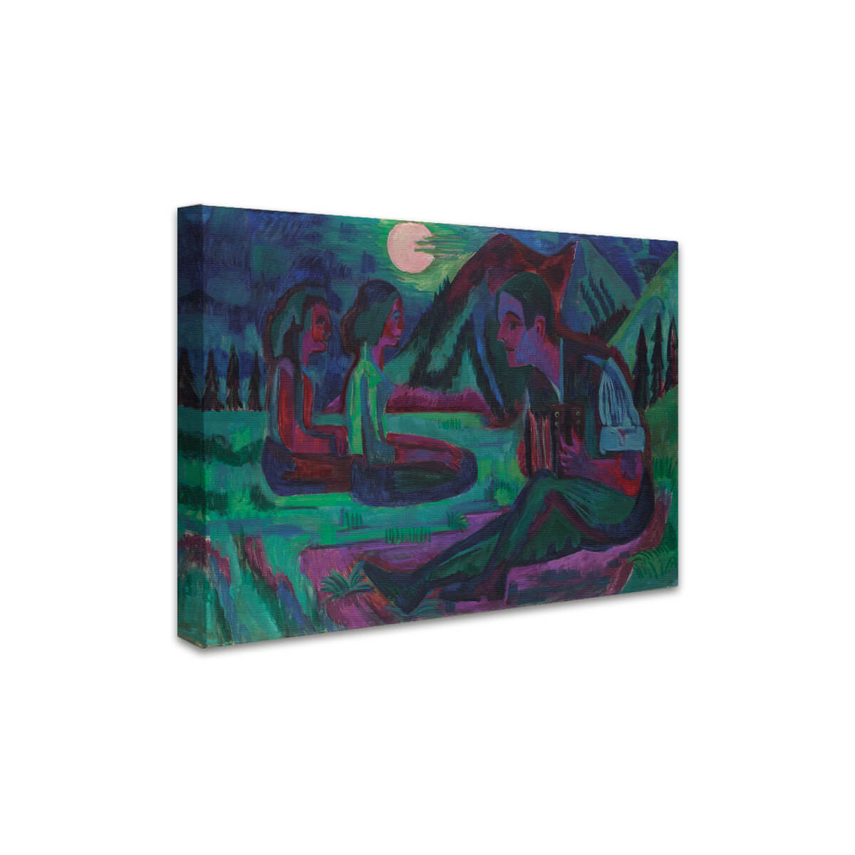 Mondnacht; Handorgler in Mondnacht | Ernst Ludwig Kirchner