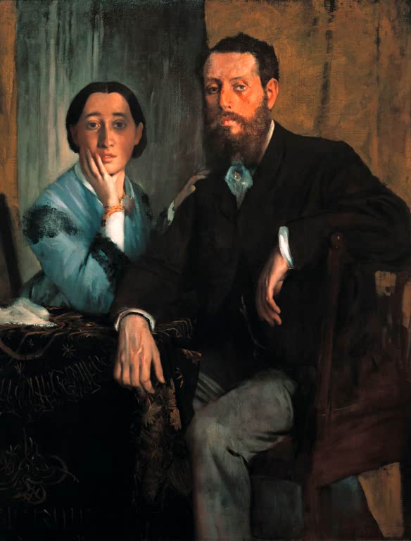 Kunstdruck von „Monsieur et Madame Edmondo Morbilli“ von Edgar Degas, handgefertigt in Deutschland als Leinwand oder Poster erhältlich