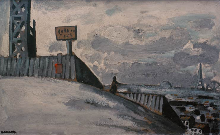 Kunstdruck „Montmartre, Bau der Sacré-Cœur“ von Auguste Chabaud mit Baustelle der Pariser Basilika