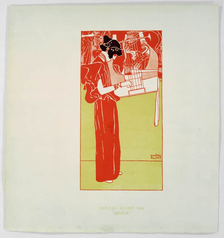 Kunstdruck des Gemäldes „Musik“ von Gustav Klimt – hochwertige Reproduktion des symbolistischen Jugendstil-Kunstwerks.