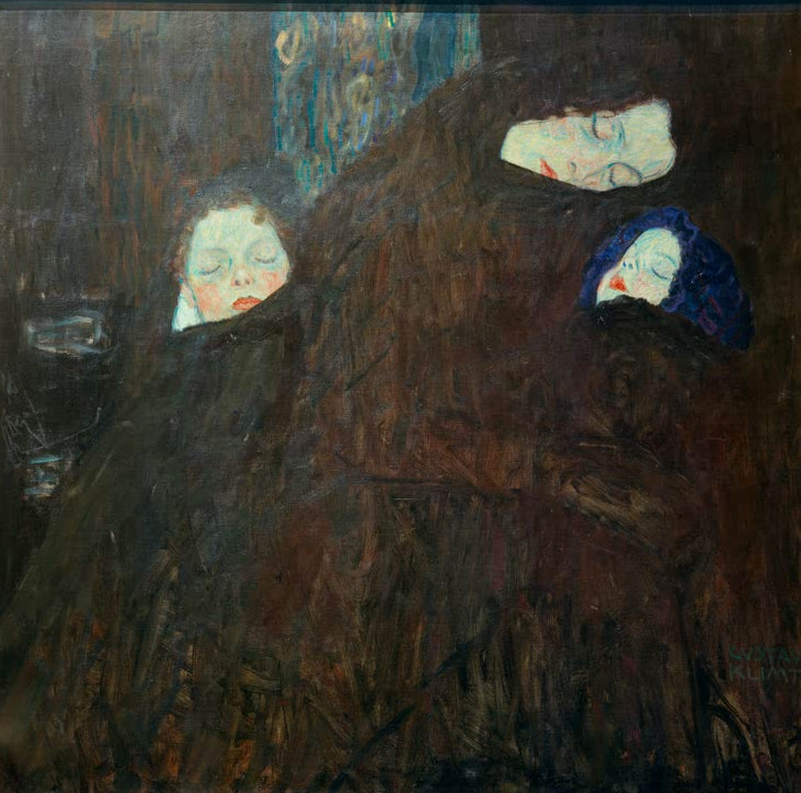 Kunstdruck des Gemäldes „Mutter mit Kindern“ von Gustav Klimt – hochwertige Reproduktion eines gefühlvollen Jugendstil-Kunstwerks.