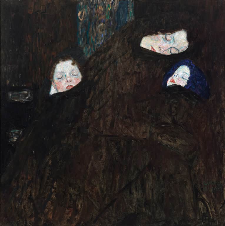 Kunstdruck des Gemäldes „Mutter mit zwei Kindern“ von Gustav Klimt – hochwertige Reproduktion eines einfühlsamen Jugendstil-Kunstwerks.