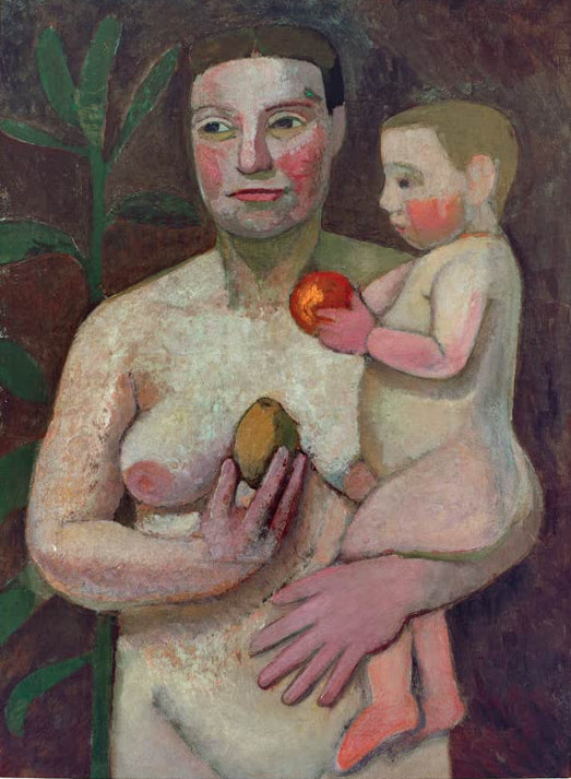 Kunstdruck von „Mutter und Kind“ von Paula Modersohn-Becker. Ausdrucksstarke Mutter-Kind-Darstellung mit charakteristischer Farbgebung, in Deutschland handgefertigt.