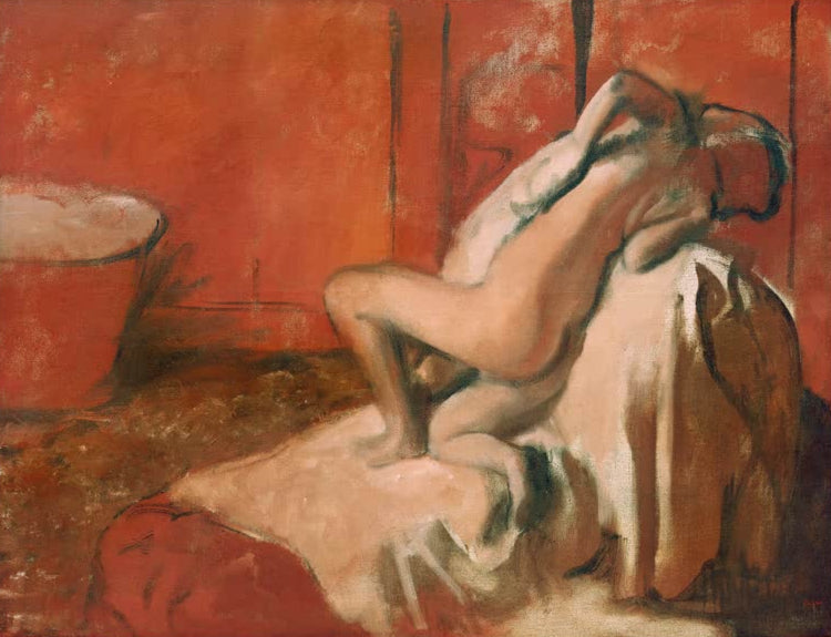Kunstdruck des berühmten Werkes Nach dem Bade von Edgar Degas.
