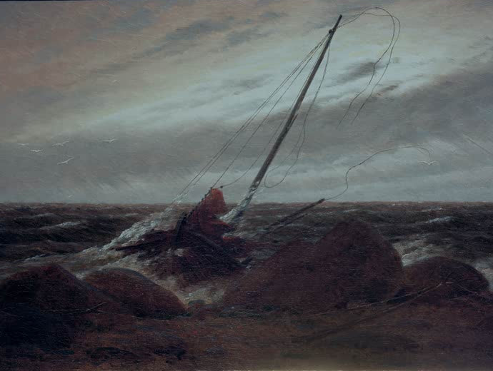 Nach dem Sturm | Caspar David Friedrich Kunstdruck Meer und Schiff